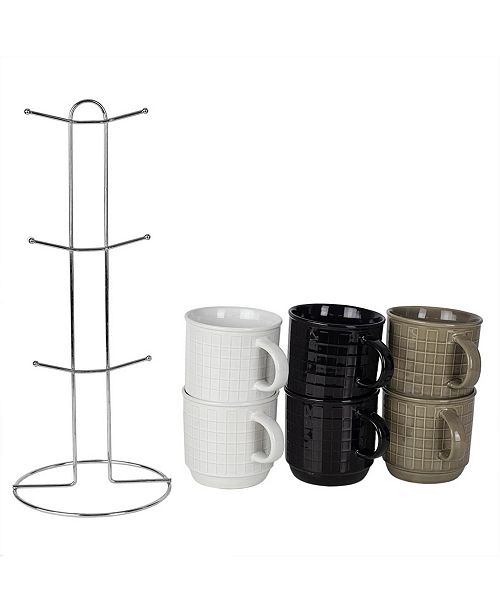 Hds Trading Corp Hds Trading Pinstripe Mug Set With Stand 6