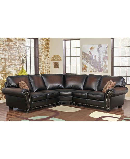 Abbyson Living Denver Leather Sectional Sofa Reviews Furniture