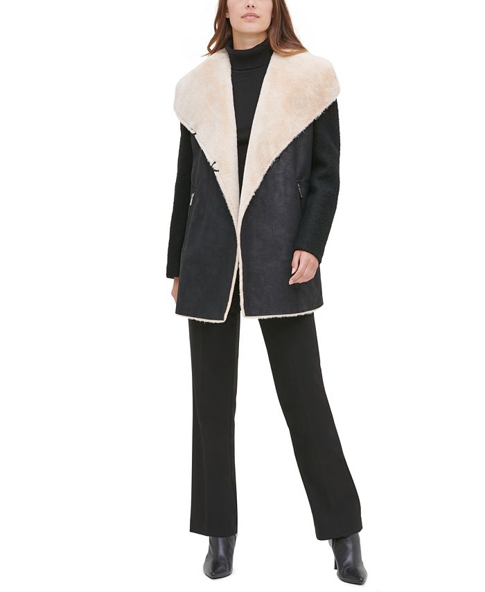Calvin Klein Faux-Fur Faux-Suede Jacket & Reviews - Coats & Jackets - Women  - Macy's