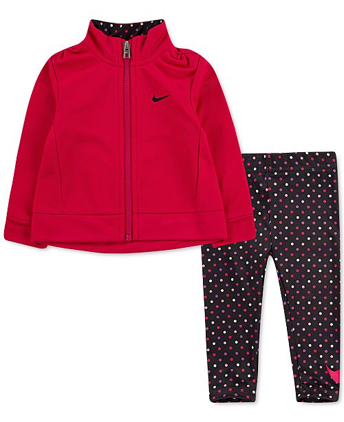 Nike Baby Girls 2 Pc Zip Up Jacket Printed Leggings Set