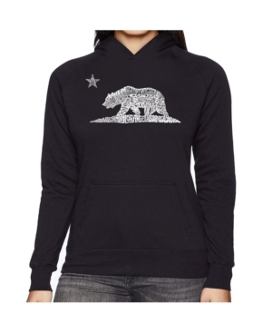 image of La Pop Art Women-s Word Art Hooded Sweatshirt - California Bear