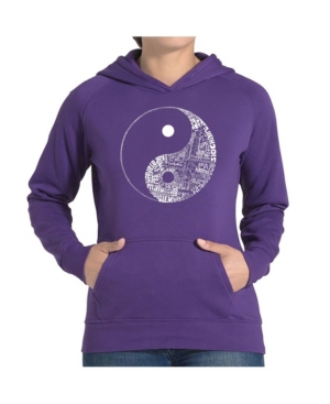 image of La Pop Art Women-s Word Art Hooded Sweatshirt -Yin Yang