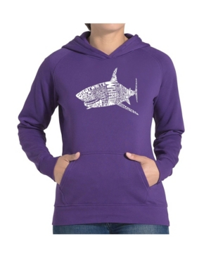 La Pop Art Women's Word Art Hooded Sweatshirt -Species Of Shark