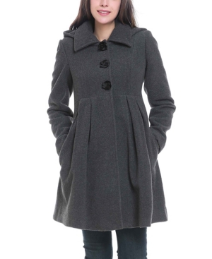 image of Kimi + Kai Faye Maternity Wool Blend Pleated Coat
