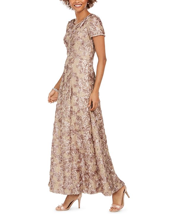 Alex Evenings Rosette A-Line Gown & Reviews - Dresses - Women - Macy's