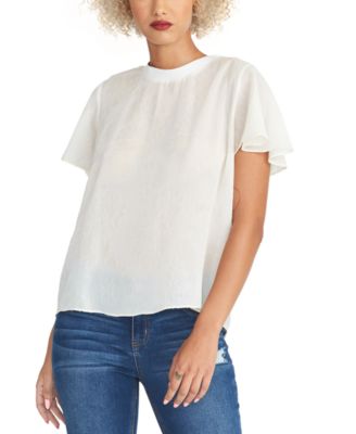 Rachel White Flutter Sleeve Top main image 1