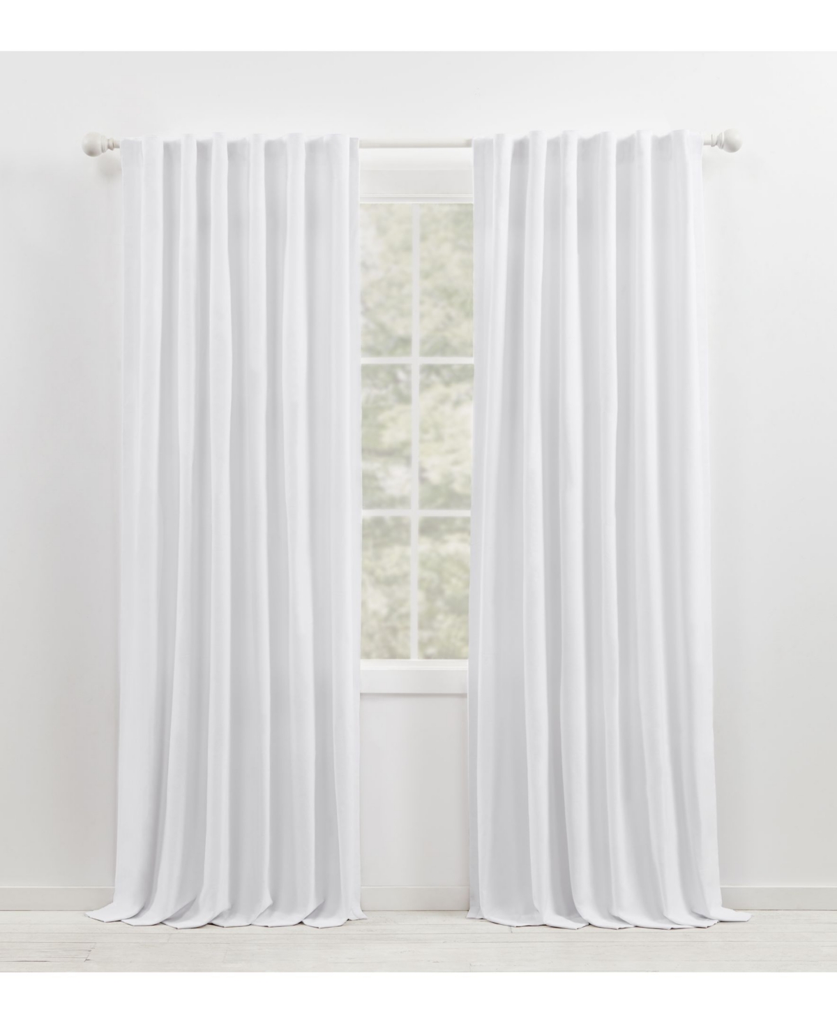 Lauren Ralph Lauren Velvety Room Darkening Back Tab Rod Pocket Curtain Panel, 52" X 108" In White