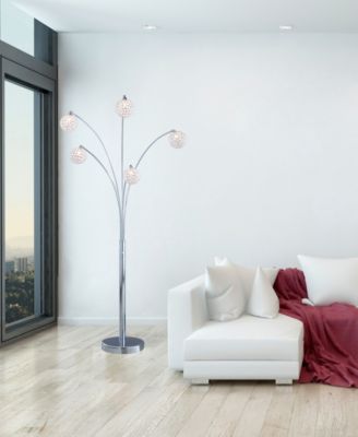 'Manhattan' 84" Modern 5-Arch Crystal Ball Floor Lamp with Dimmer