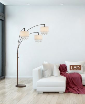 Lumiere IV 80" LED Crystal Arched Floor Lamp with Dimmer