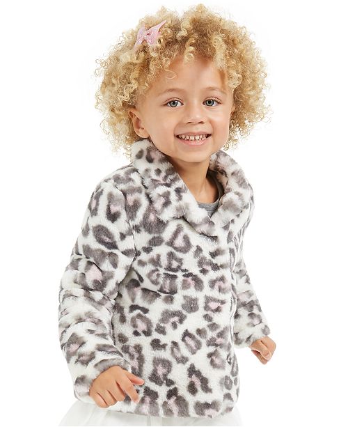 Epic Threads Little Girls Snow Leopard Faux Fur Jacket Created For