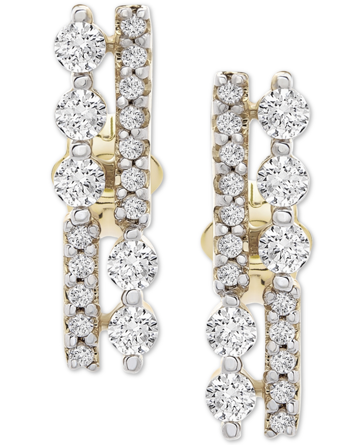 Diamond Bar Stud Earrings (1/3 ct. t.w.) in 14k Gold, Created for Macy's - Yellow Gold