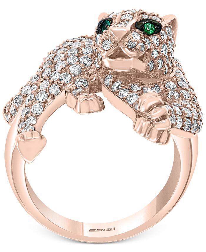 EFFY Collection EFFY® Diamond (11/6 ct. t.w.) & Emerald Accent Panther