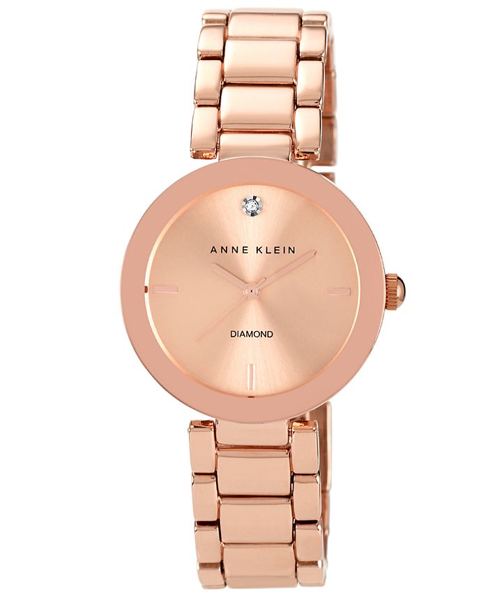 Anne klein watch women's diamond accent rose gold top