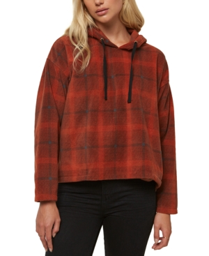 image of O-Neill Juniors- Hampton Plaid Fleece Hoodie