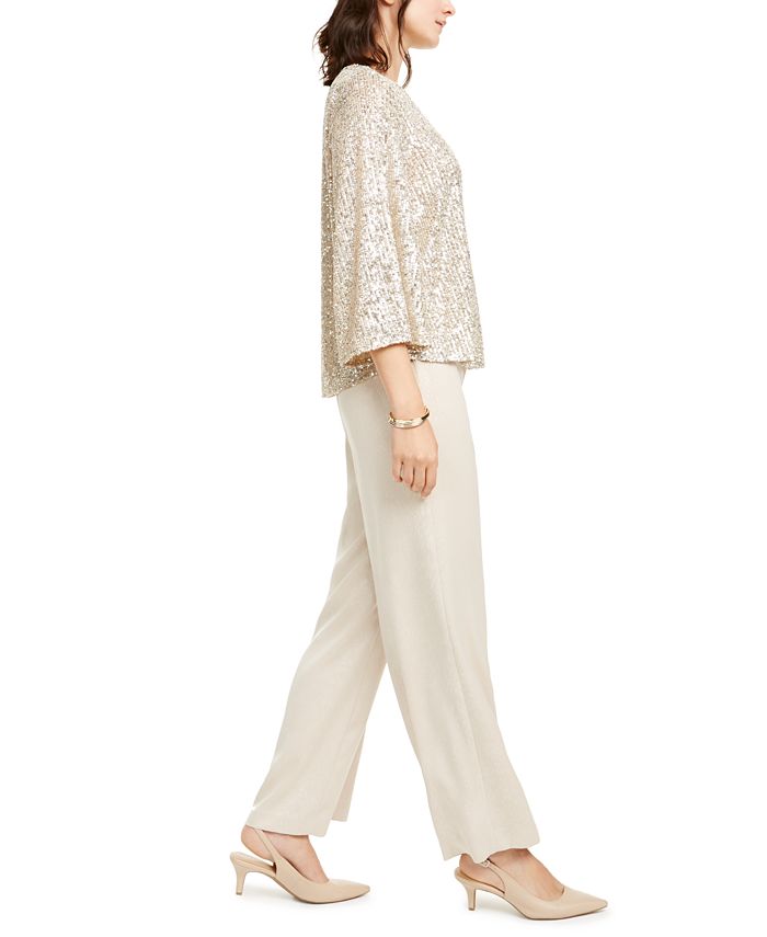 Alfani Sequined Bell-Sleeve Top, Created For Macy's - Macy's