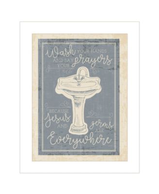 Wash Your Hands by Misty Michelle, Ready to hang Framed Print, White Frame, 15" x 19"