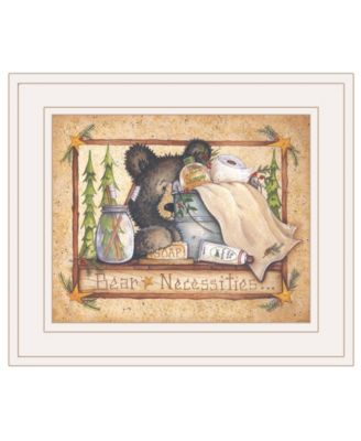 Bear Necessities by Mary Ann June, Ready to hang Framed Print, White Frame, 13" x 11"