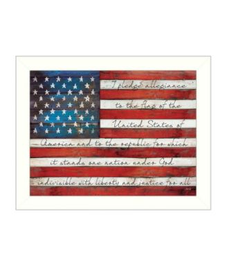 Pledge of Allegiance By Marla Rae, Printed Wall Art, Ready to hang, White Frame, 26" x 20"