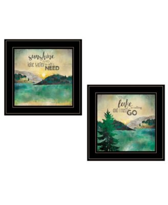 Lake / Sunshine 2-Piece Vignette by Marla Rae, Black Frame, 15" x 19"