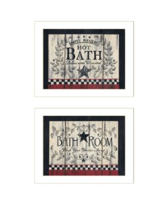 Hot Bath 2-Piece Vignette by Linda Spivey, White Frame, 18" x 14"