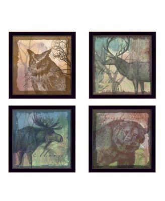 Wildlife Collection Collection By Barb Tourtillotte, Printed Wall Art, Ready to hang, Black Frame, 56" x 14"
