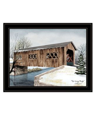 The Kissing Bridge by Billy Jacobs, Ready to hang Framed Print, Black Frame, 27" x 21"