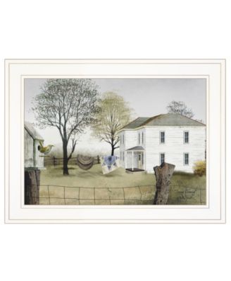 Spring Cleaning by Billy Jacobs, Ready to hang Framed Print, White Frame, 21" x 15"
