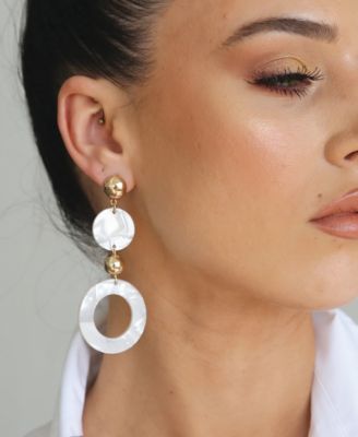 Soft Focus Resin Circle Drop Earrings