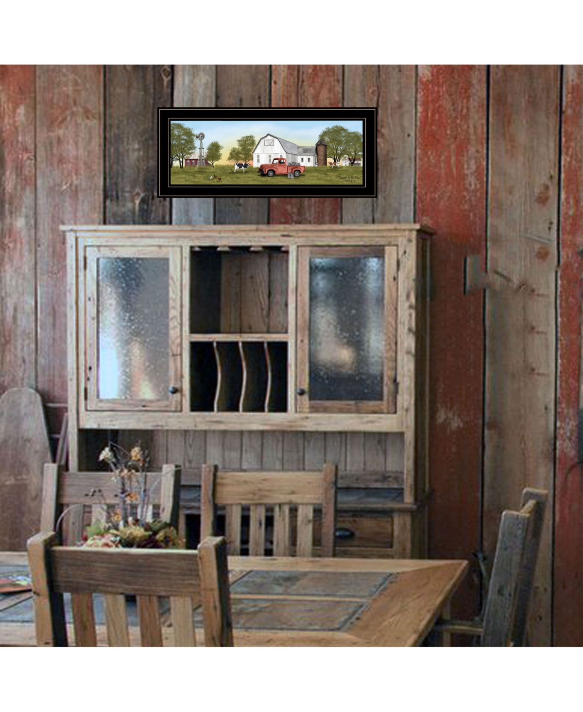 Trendy Decor 4U Summer on the Farm by Billy Jacobs, Ready to hang Framed Print, Black Frame,