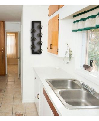 7-Peg Mug Rack by Millwork Engineering, Black Frame, 7" x 26"