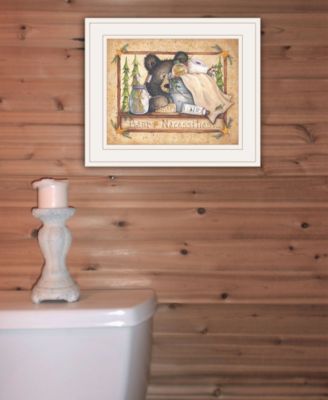 Bear Necessities by Mary Ann June, Ready to hang Framed Print, White Frame, 13" x 11"
