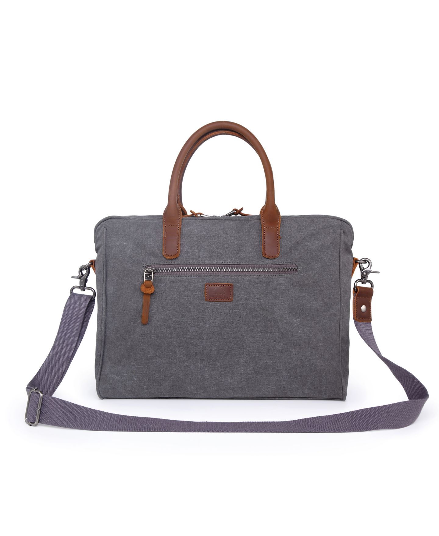 Женские портфели TSD BRAND Canvas Valley Hill Computer Brief Bag, цвет: Серый — фото 4
