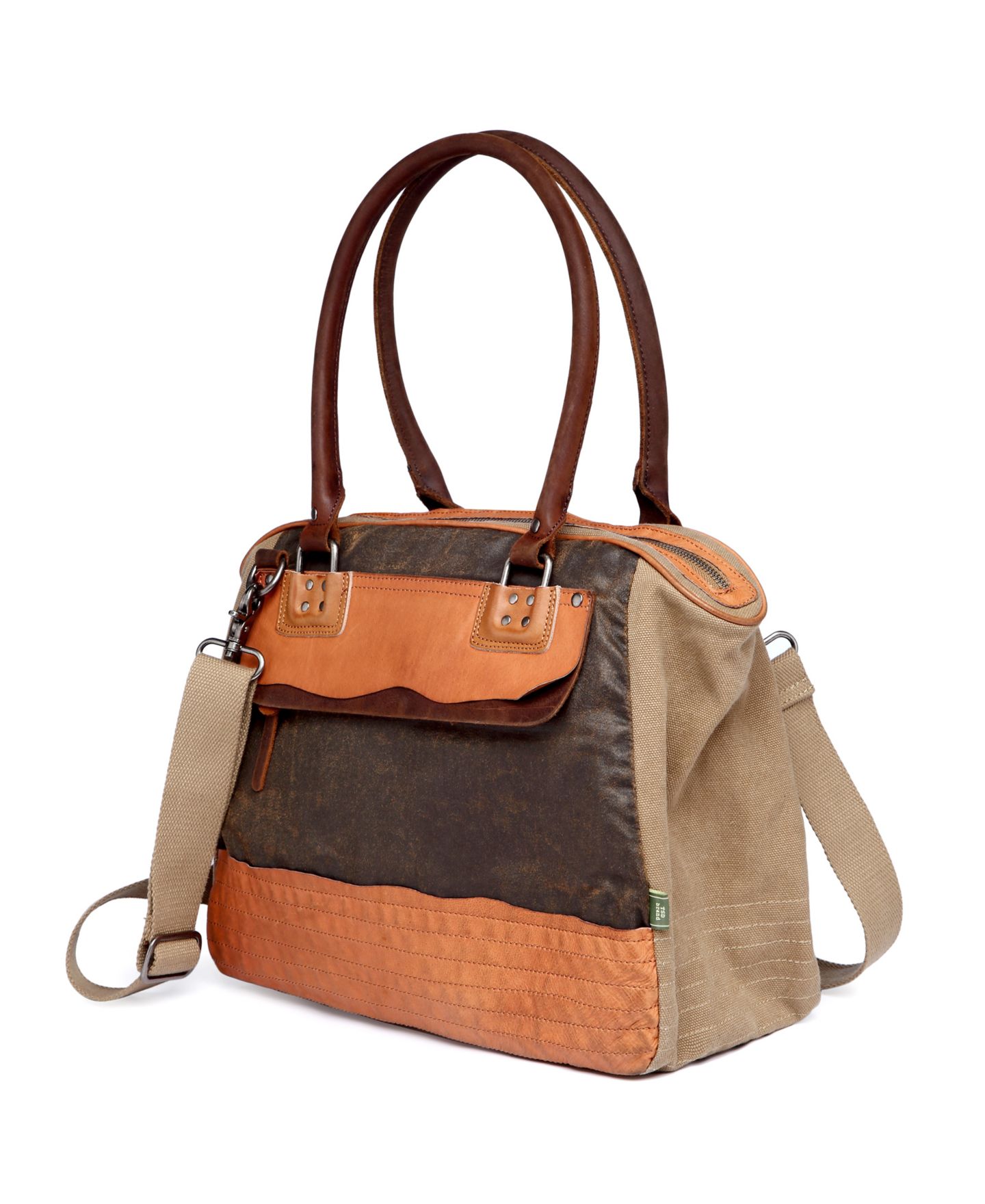 Женская сумка TSD BRAND Tapa Canvas Satchel, цвет: Коричневый — фото 2