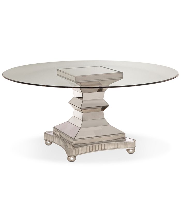Furniture Moiselle 60" Glass Top Round Dining Table Macy's