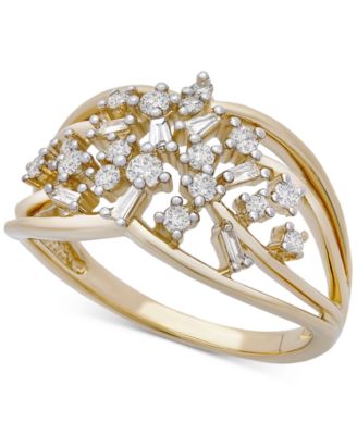 Macy's - Diamond Openwork Scatter Statement Ring (1/3 ct. t.w.) in 10k Gold