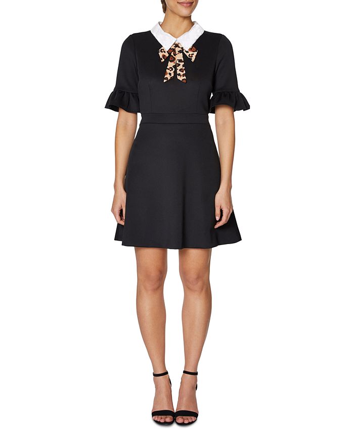 Betsey Johnson Collar Fit Flare Dress Macy s