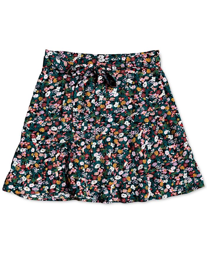Roxy Belted Floral-Print Skirt - Macy's