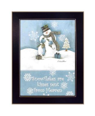 Trendy Decor 4U Trendy Snowman By Diane Arthur, Printed Wall Art, Ready to hang, Black Frame, 10" x 14"