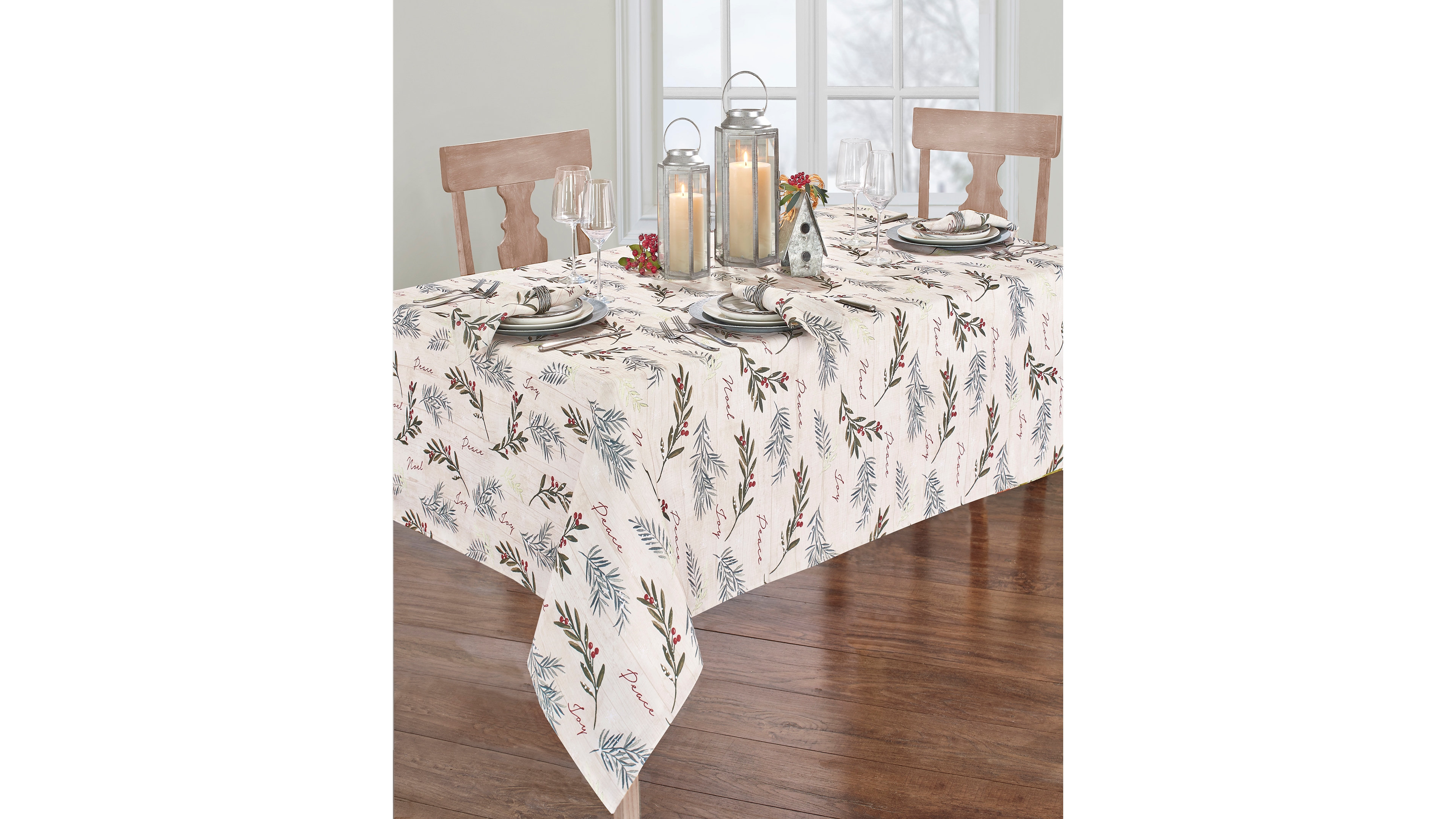 Elrene Holiday Tree Trimmings Tablecloth - 60" x 102"