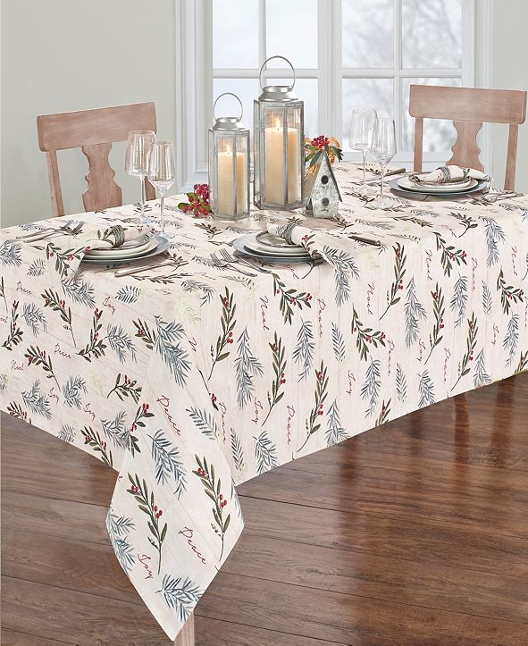 Elrene Holiday Tree Trimmings Tablecloth - 60