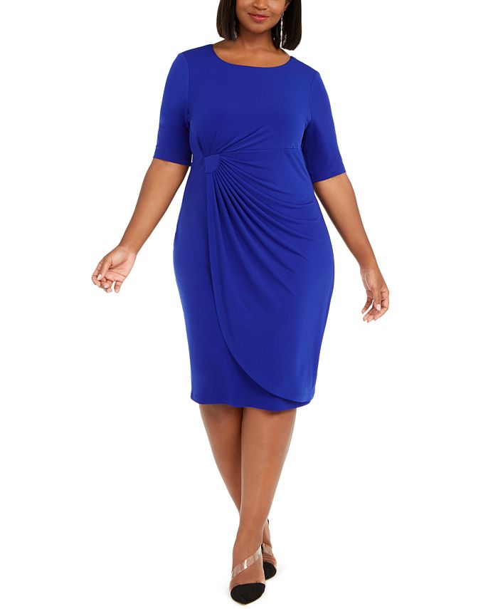 Connected Plus Size Solid Sarong Dress - Macy's