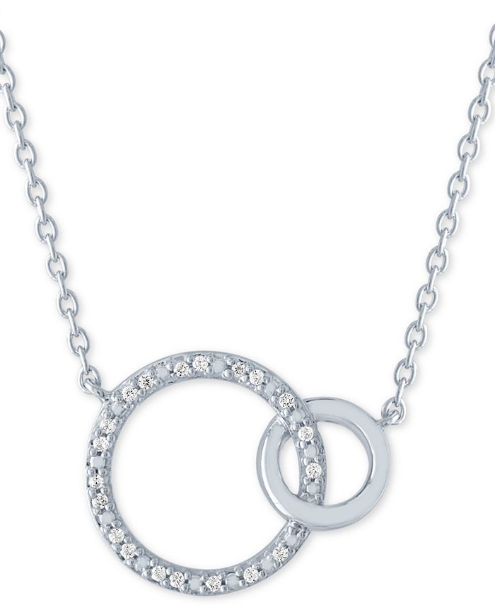 Interlocking circle necklace with pave deals accents