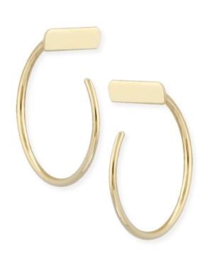 image of Bar Hoop Earrings Set in 14k Gold