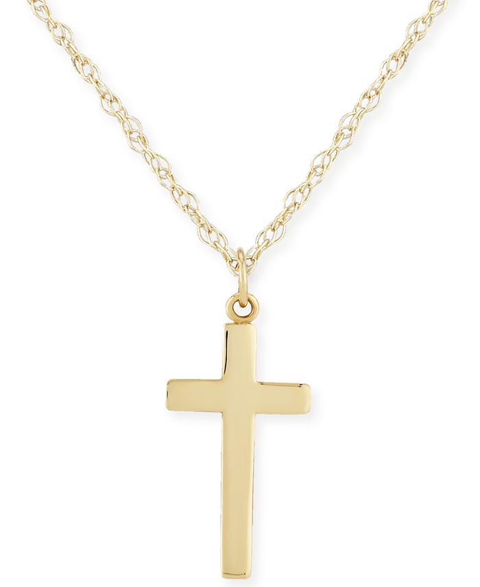 Macy's - Flat Cross Necklace Set in 14k Gold