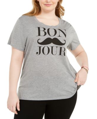 Modern Lux - Trendy Plus Size Bonjour Graphic T-Shirt