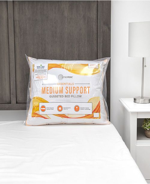 Sensorpedic Essentials Medium Support Standard Gusseted Bed Pillow Reviews Pillows Bed Bath Macy S