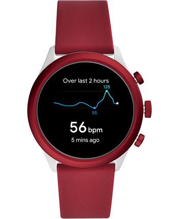 Fossil Men s Sport HR Red Silicone Strap Touchscreen Smart Watch