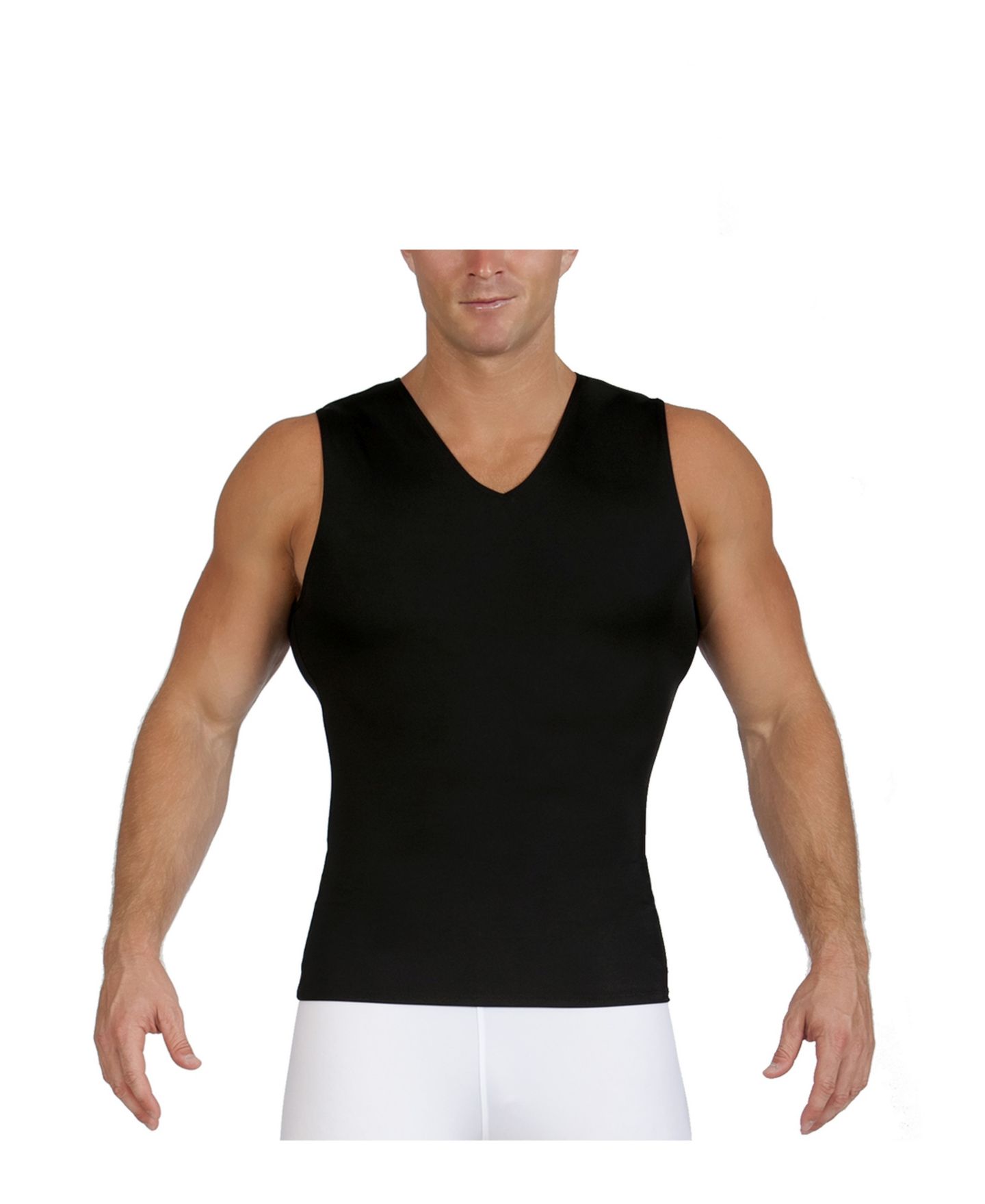 Мужская футболка Instaslim Insta Slim Compression Sleeveless V-Neck, цвет: Чёрный — фото 1