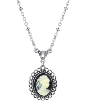 image of Downton Abbey Oval Cameo Drop Necklace