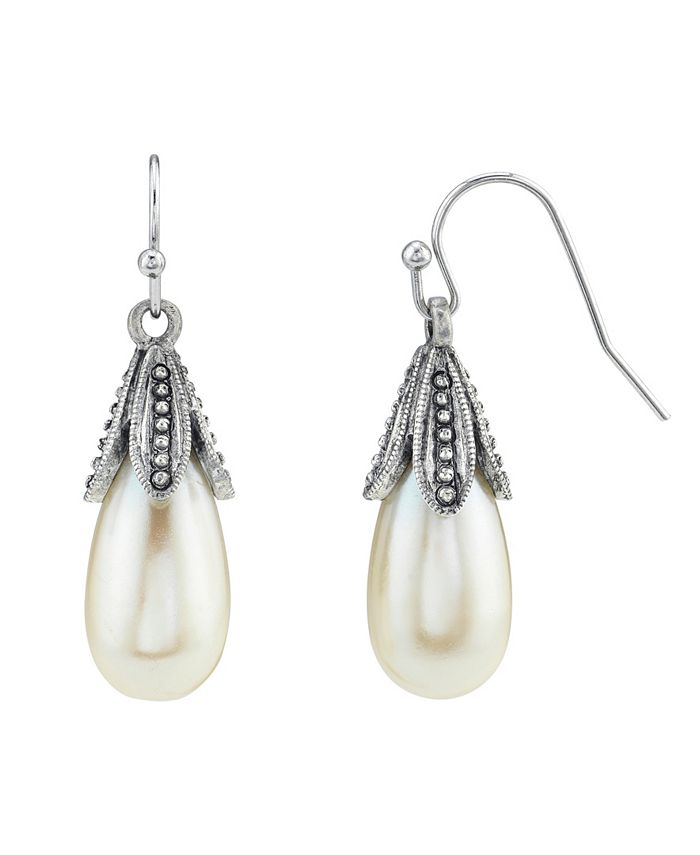 Downton Abbey Imitation Pearl Teardrop Wire Earrings Macys 